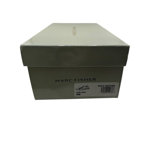 Marc Fisher Elana Leather Casual Ankle Strap Women Sandals Size 6 Gold NWB - Picture 8 of 9